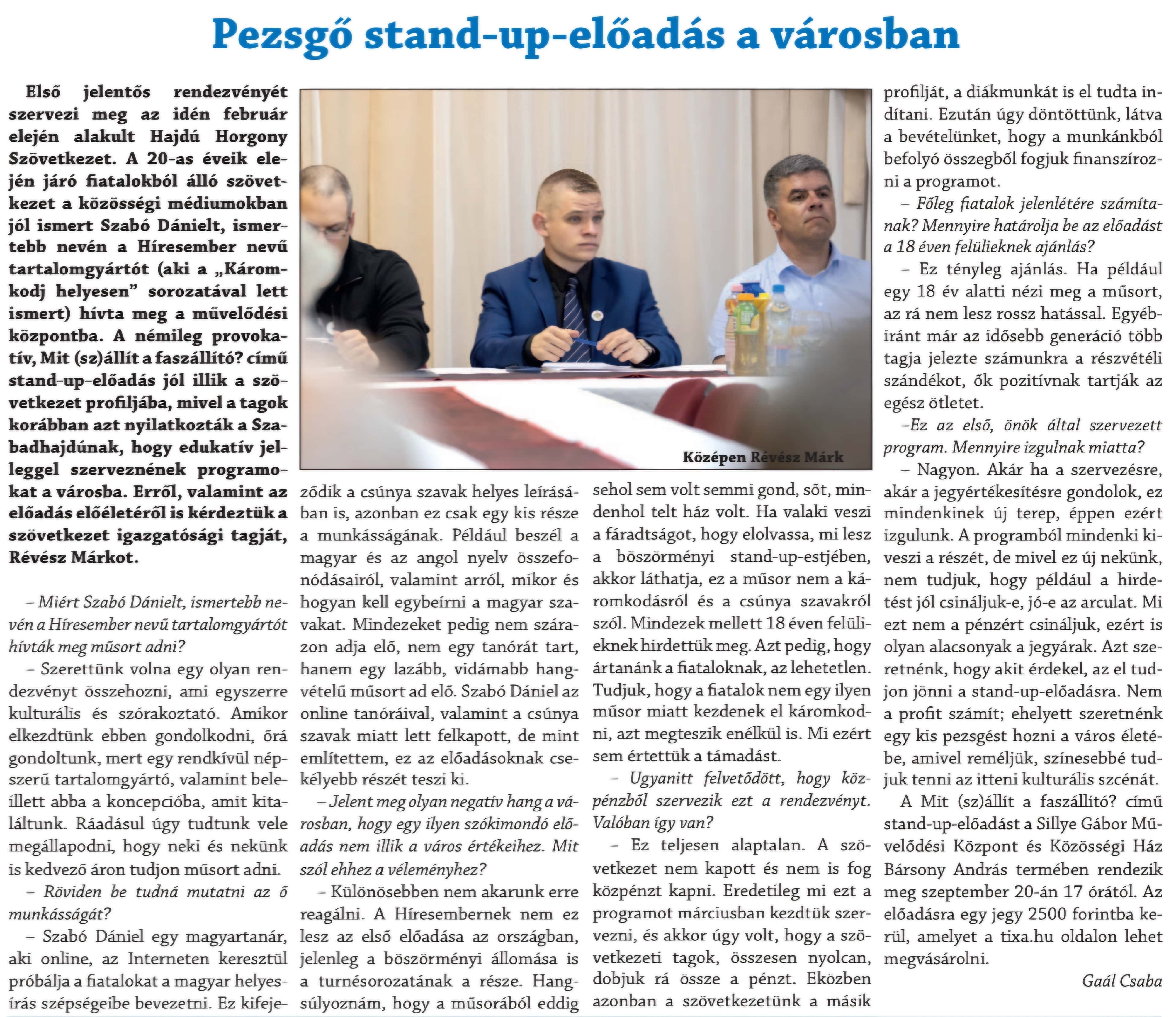 híresember Szabadhajdú cikk